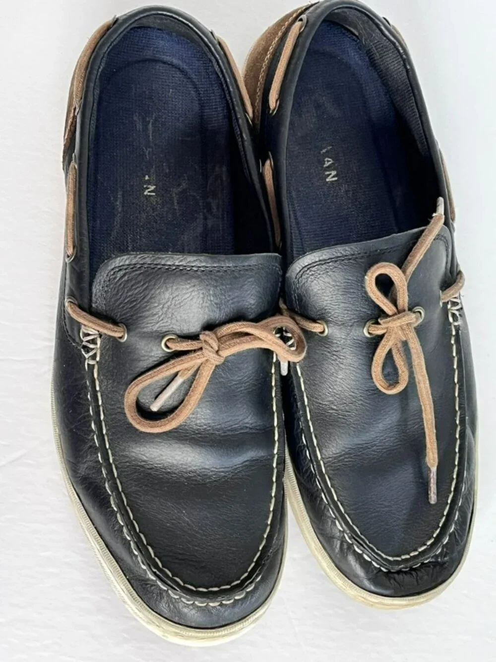 Cole Haan Grand. OS Mens Boat Shoes sz 11.5M Leather Navy C1044 Nautical Preppy